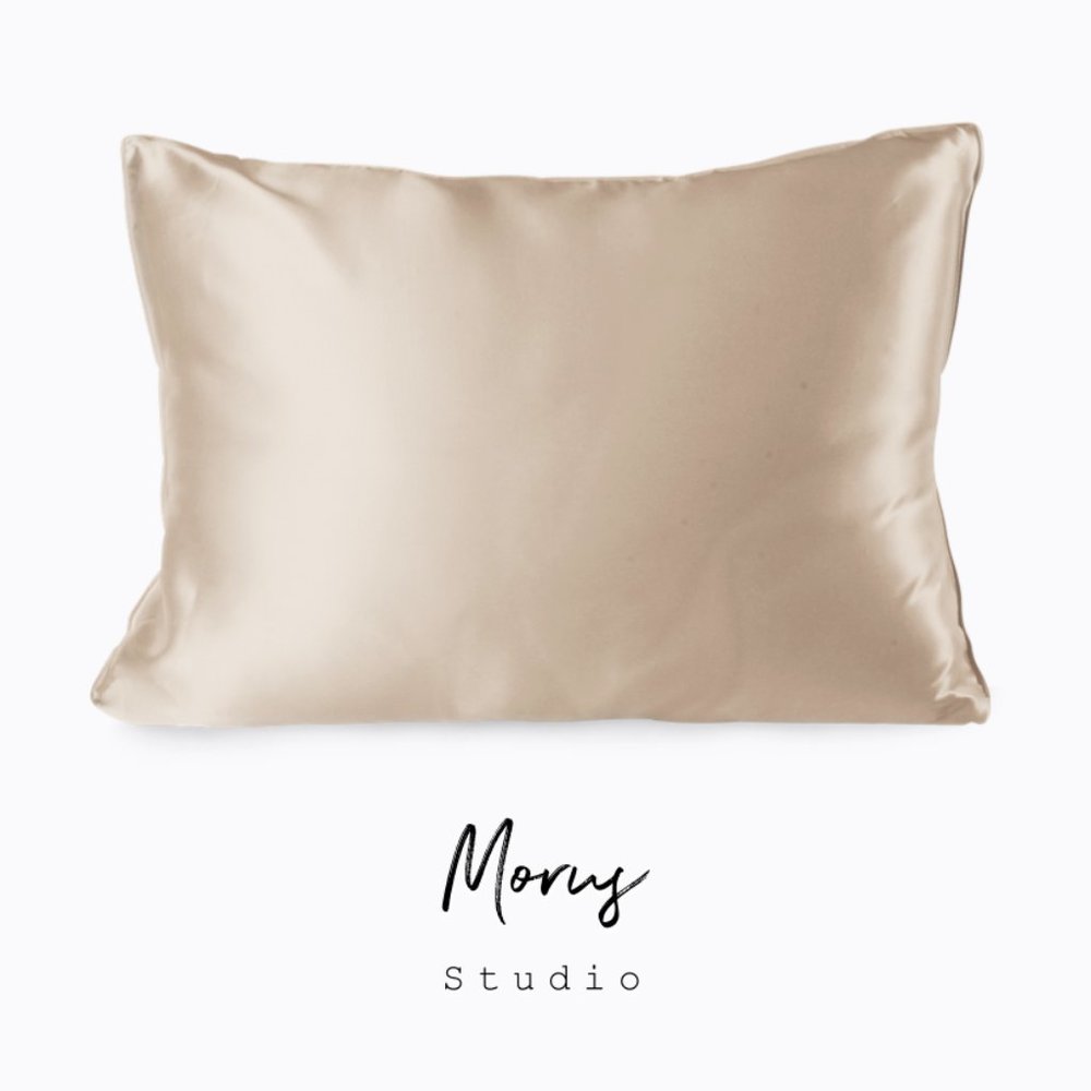 100%Organic Mulberry Silk Pillowcase, Champagne
